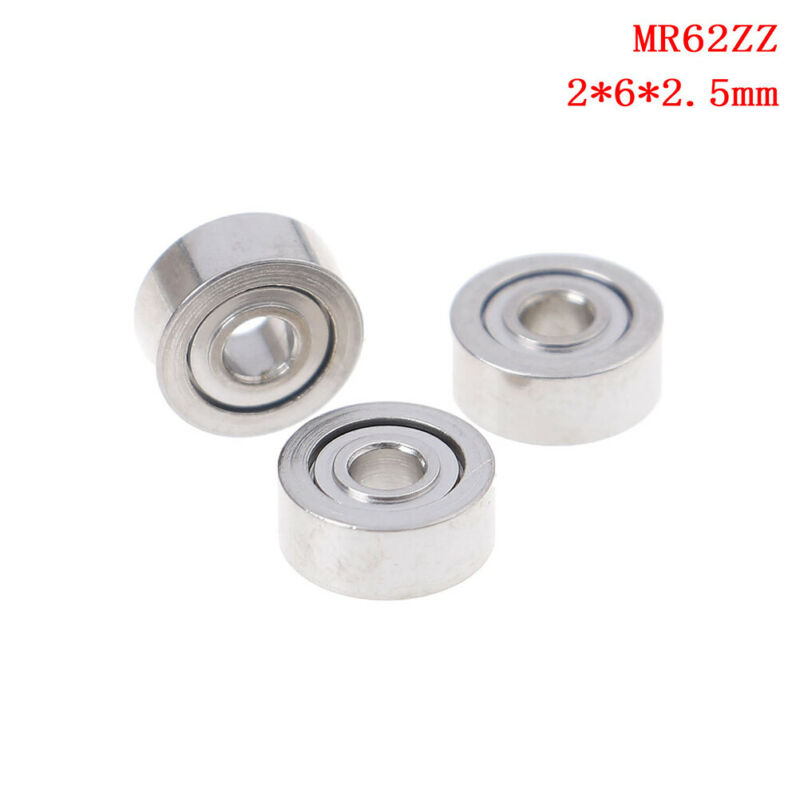 10Pcs MR62ZZ (2x6x2.5mm) metal shielded precision ball bearings mini bearing.v