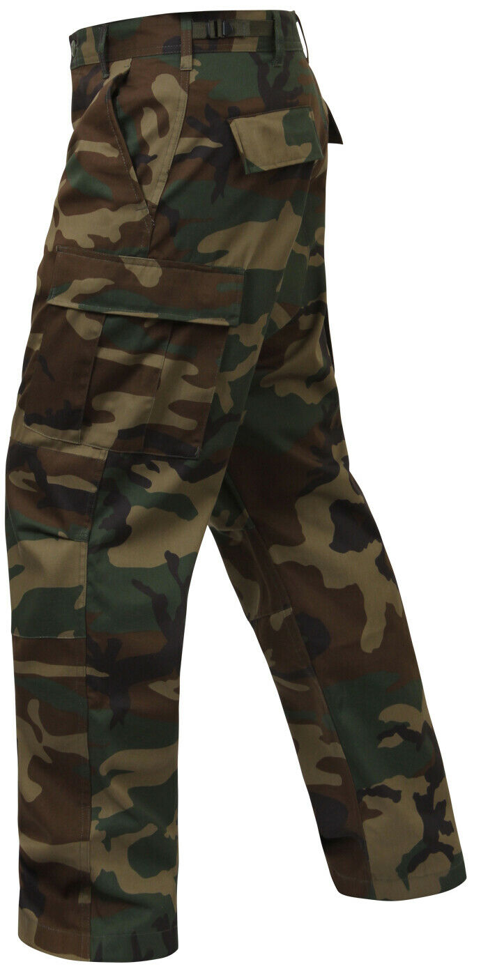 Kids BDU Military Style Pants Woodland Camo Camouflage Cargo Fatigues 66103